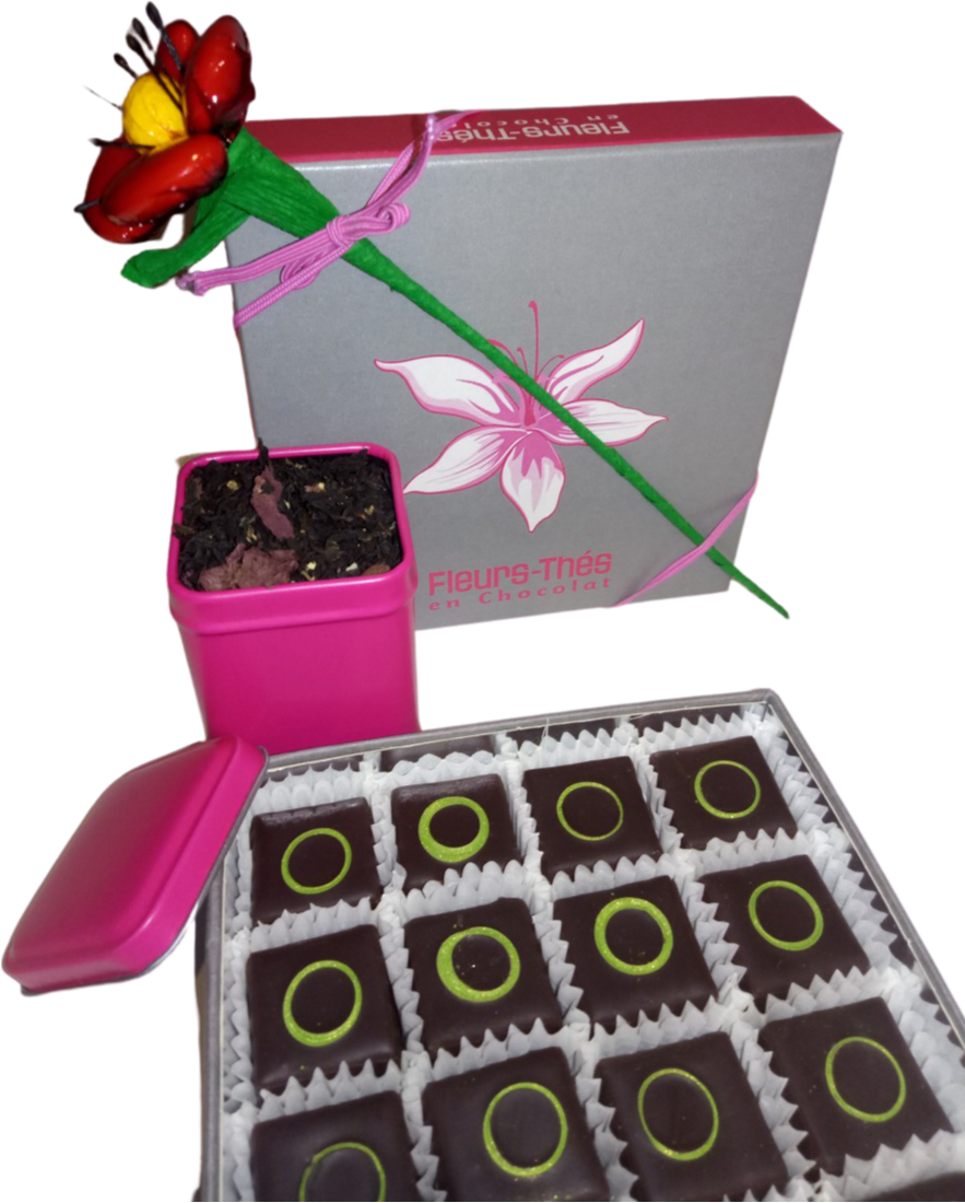 Fleurs-Thés en chocolat  Grande box Exubérance thé et chocolats