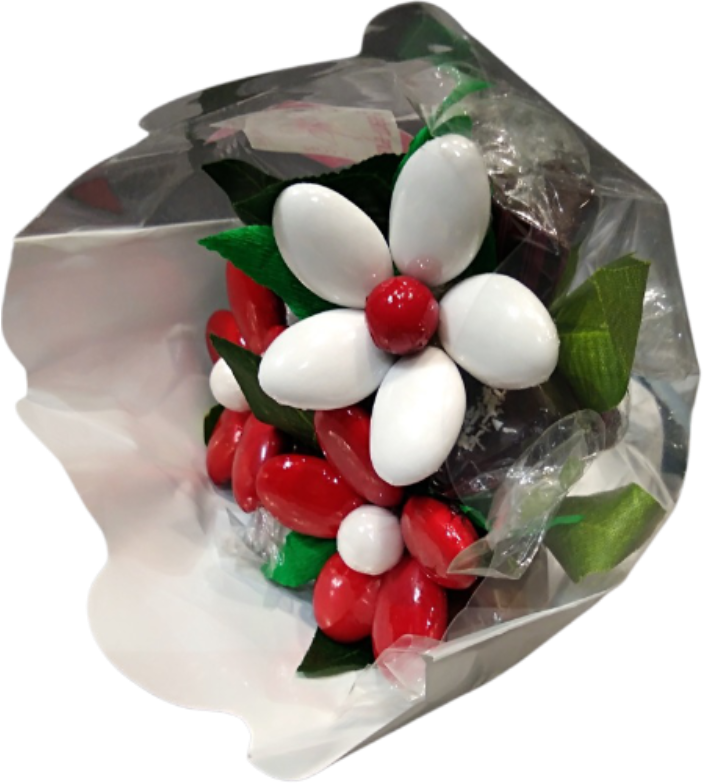 Mini bouquet Saint Valentin chocolats et dragées 1