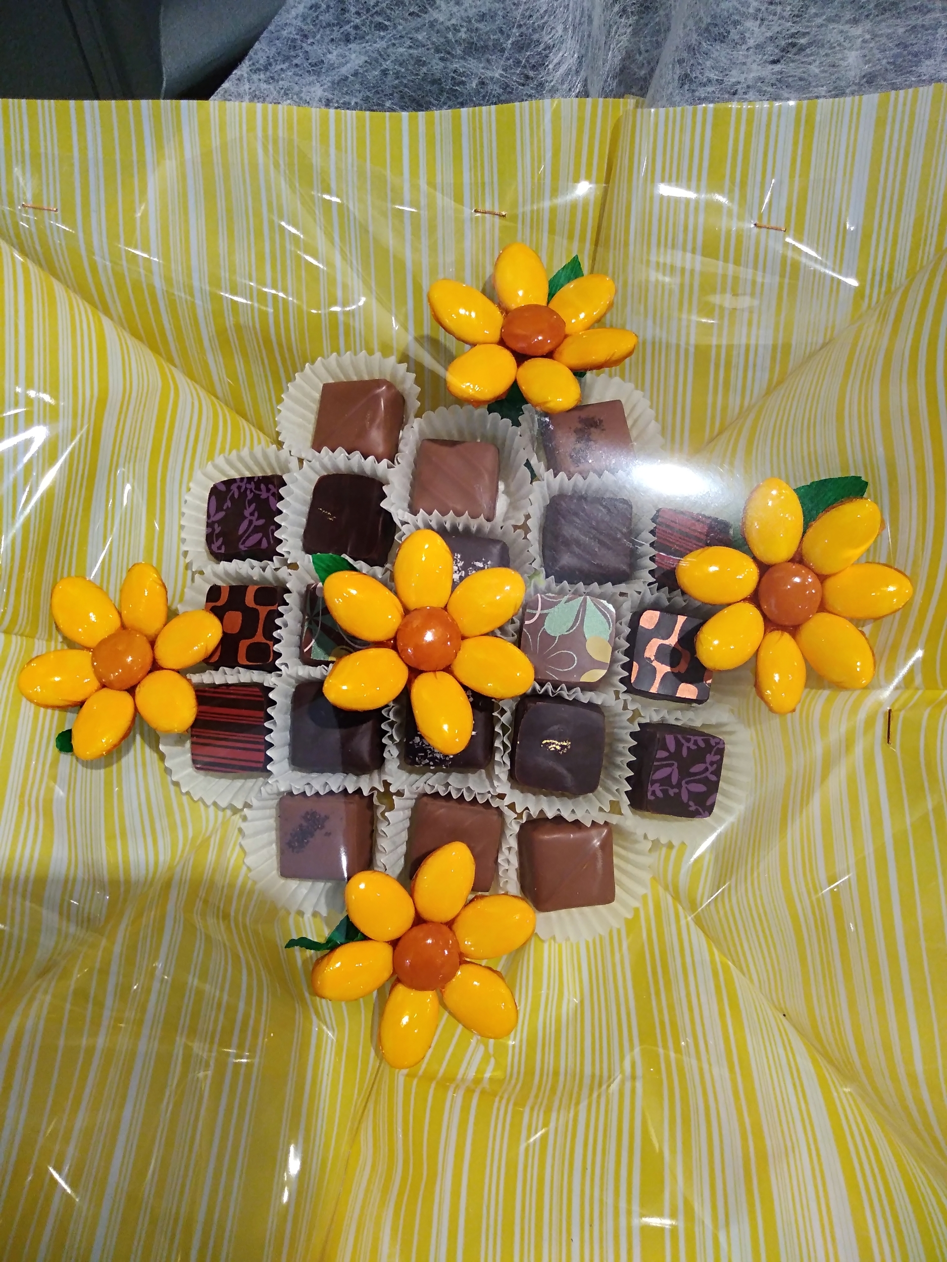 Bouquet chocolats tournesols