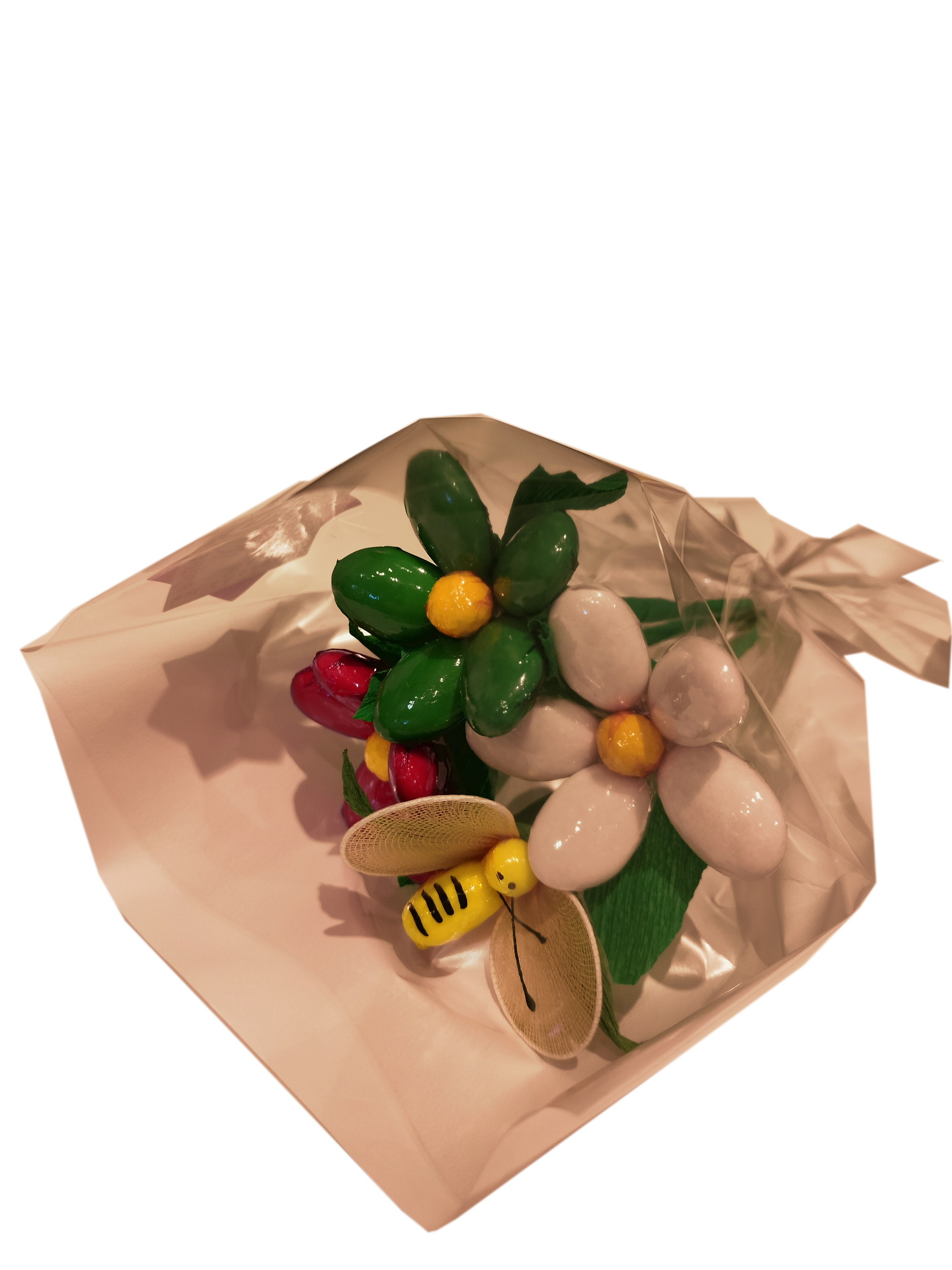 Bouquet de Noël abeille et marguerite dragées chocolat