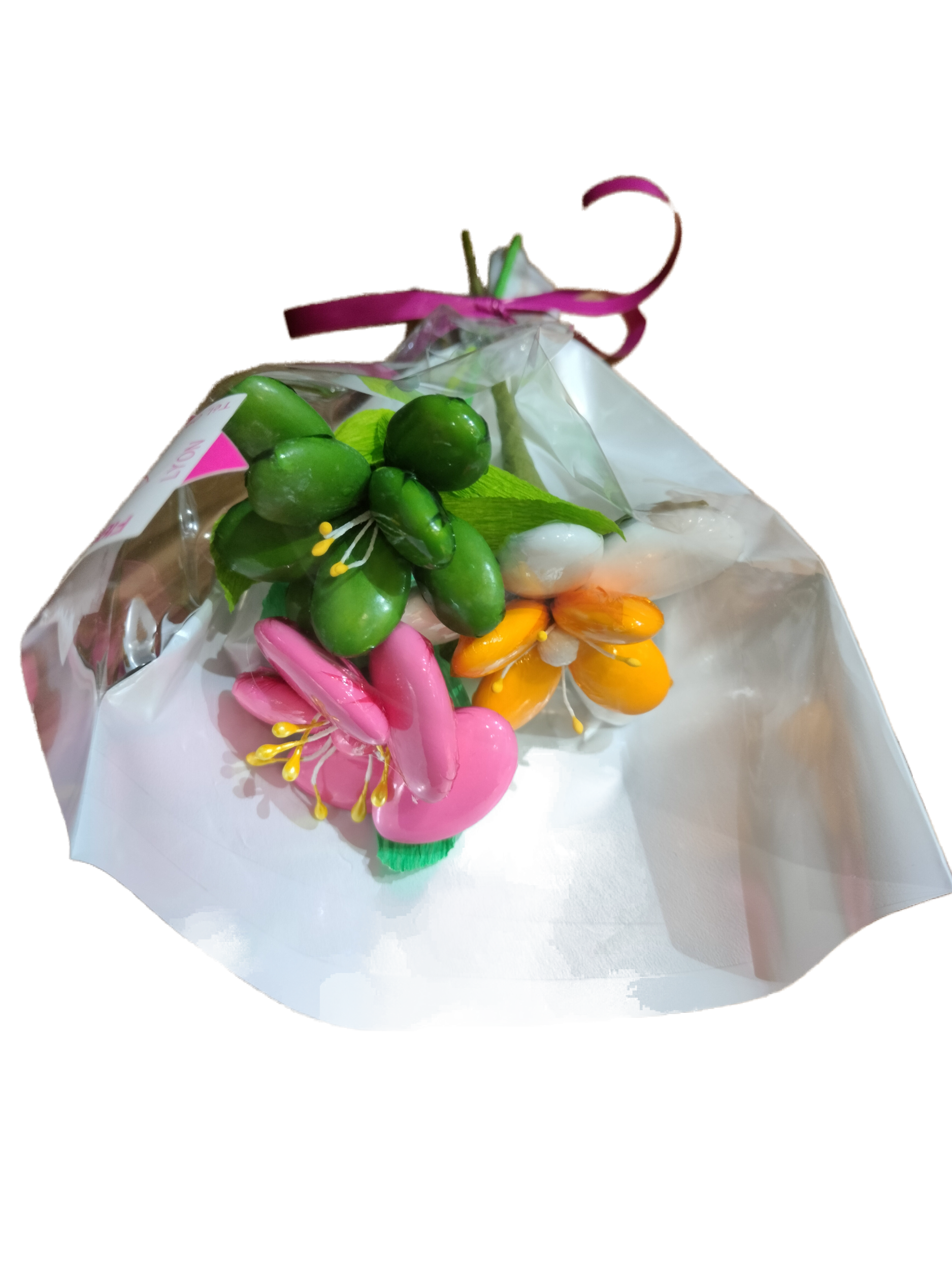 Bouquet paquerette frésia Tiaré Tahiti dragées chocolat