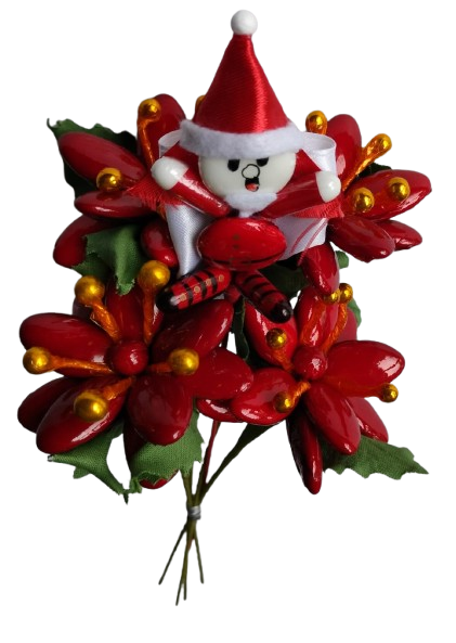 Bouquet étoiles de Noël et Père Noël dragées chocolat