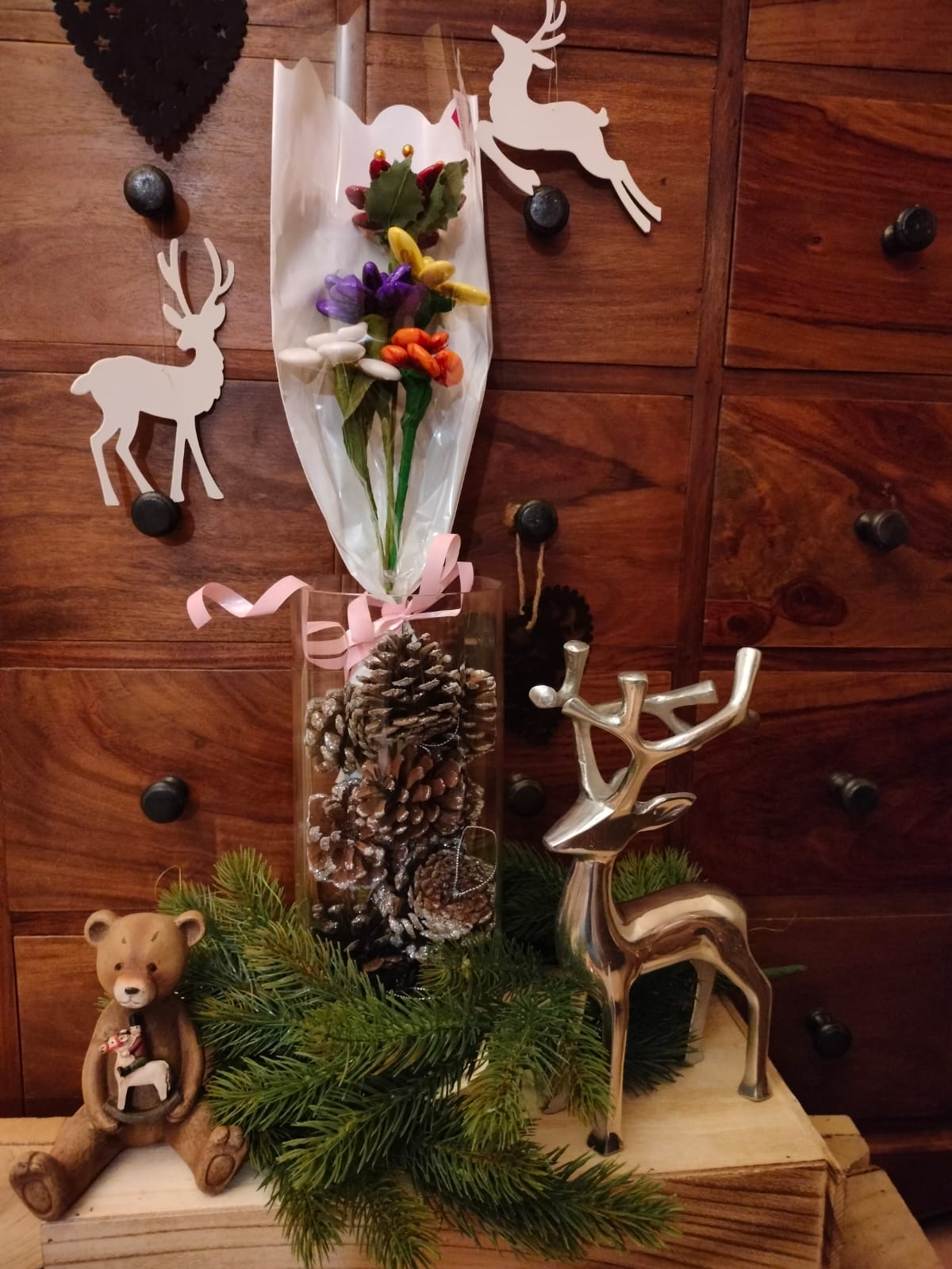 Bouquet Noël en couleurs dragées chocolat 2