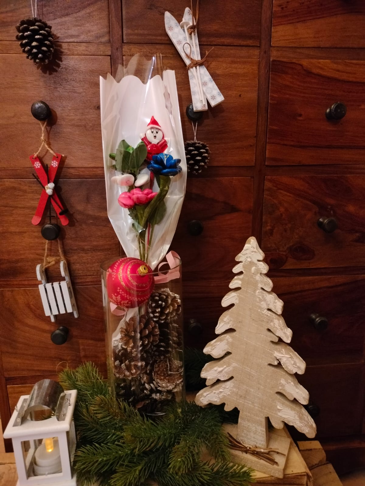 Bouquet Père Noël dragées chocolat 2
