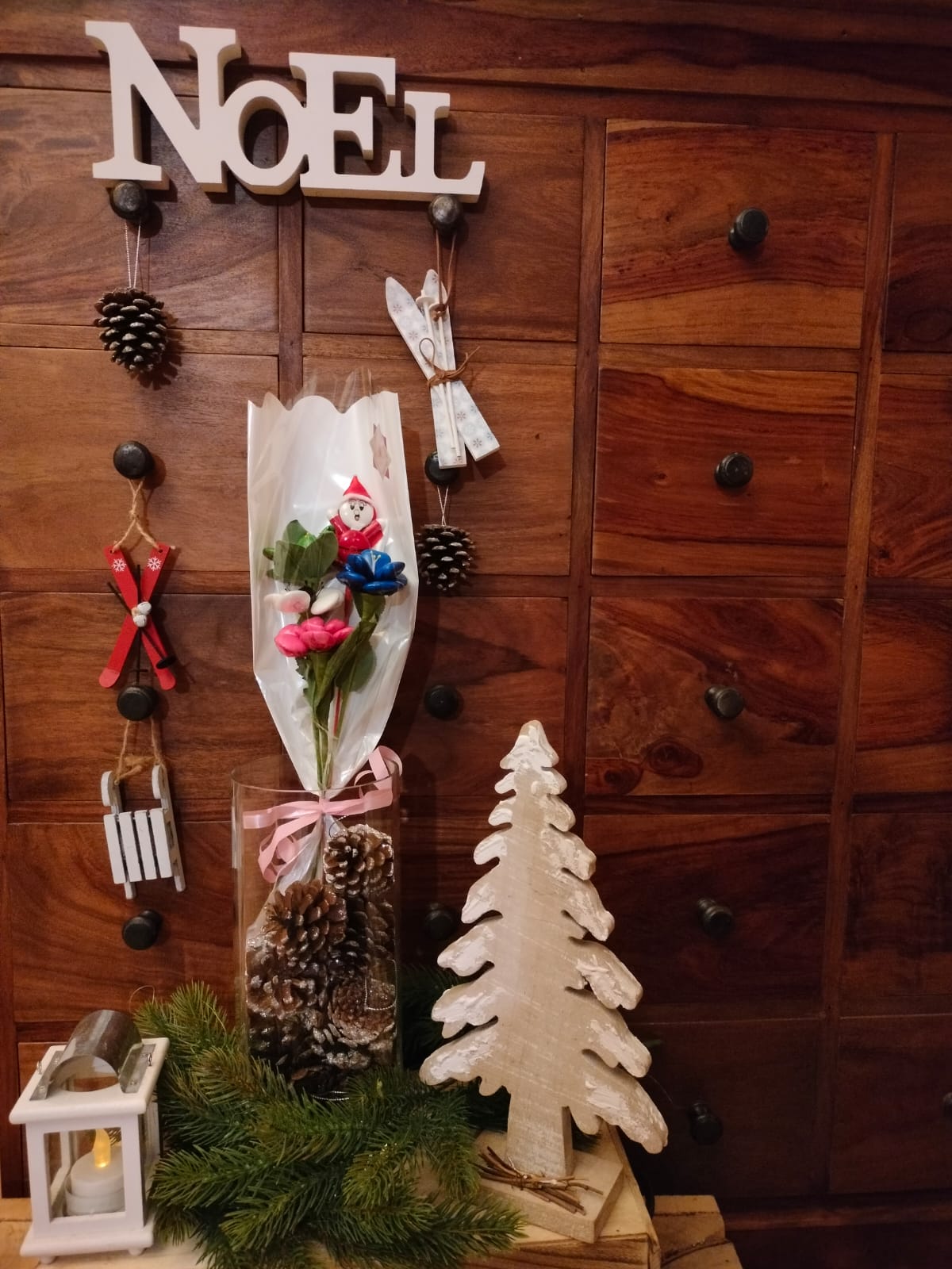 Bouquet Père Noël dragées chocolat 1