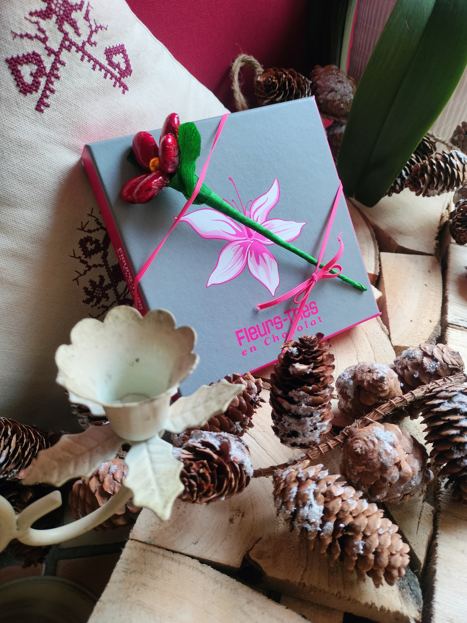 Ecrin chocolats et marguerite de Noël fermé V2