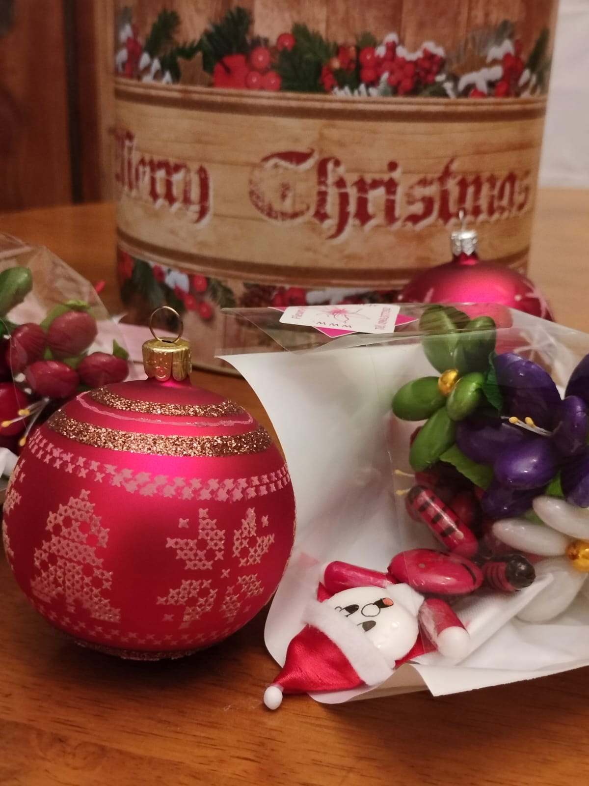 Bouquet Père Noel joyeux dragées chocolat 4