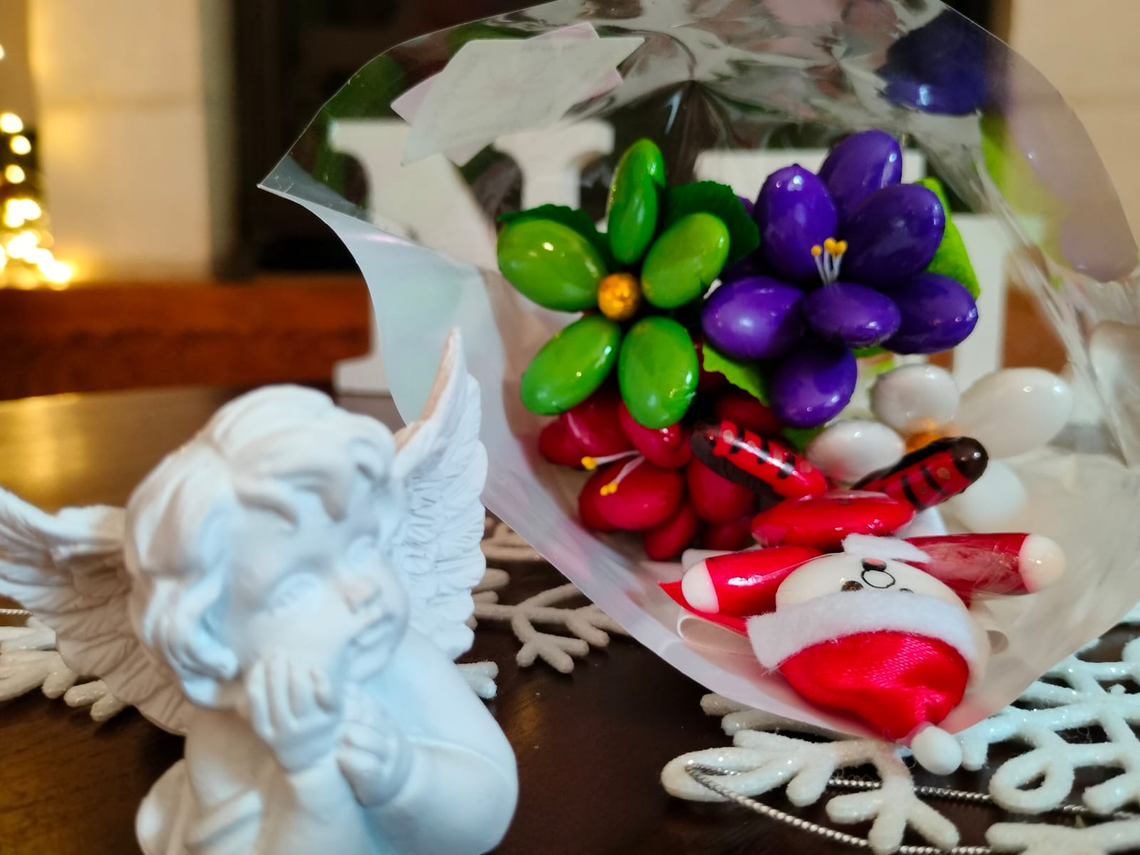 Bouquet Père Noel joyeux dragées chocolat 8