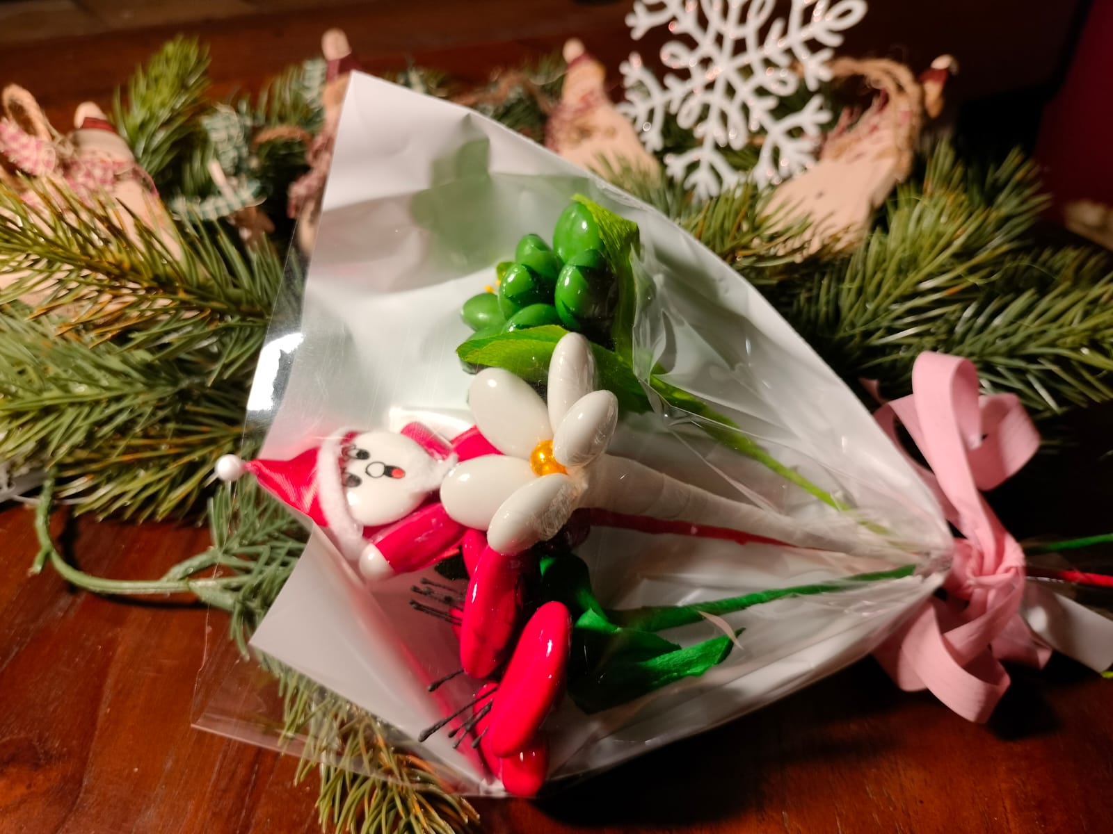 Bouquet Père Noel renouveau dragées chocolat 2