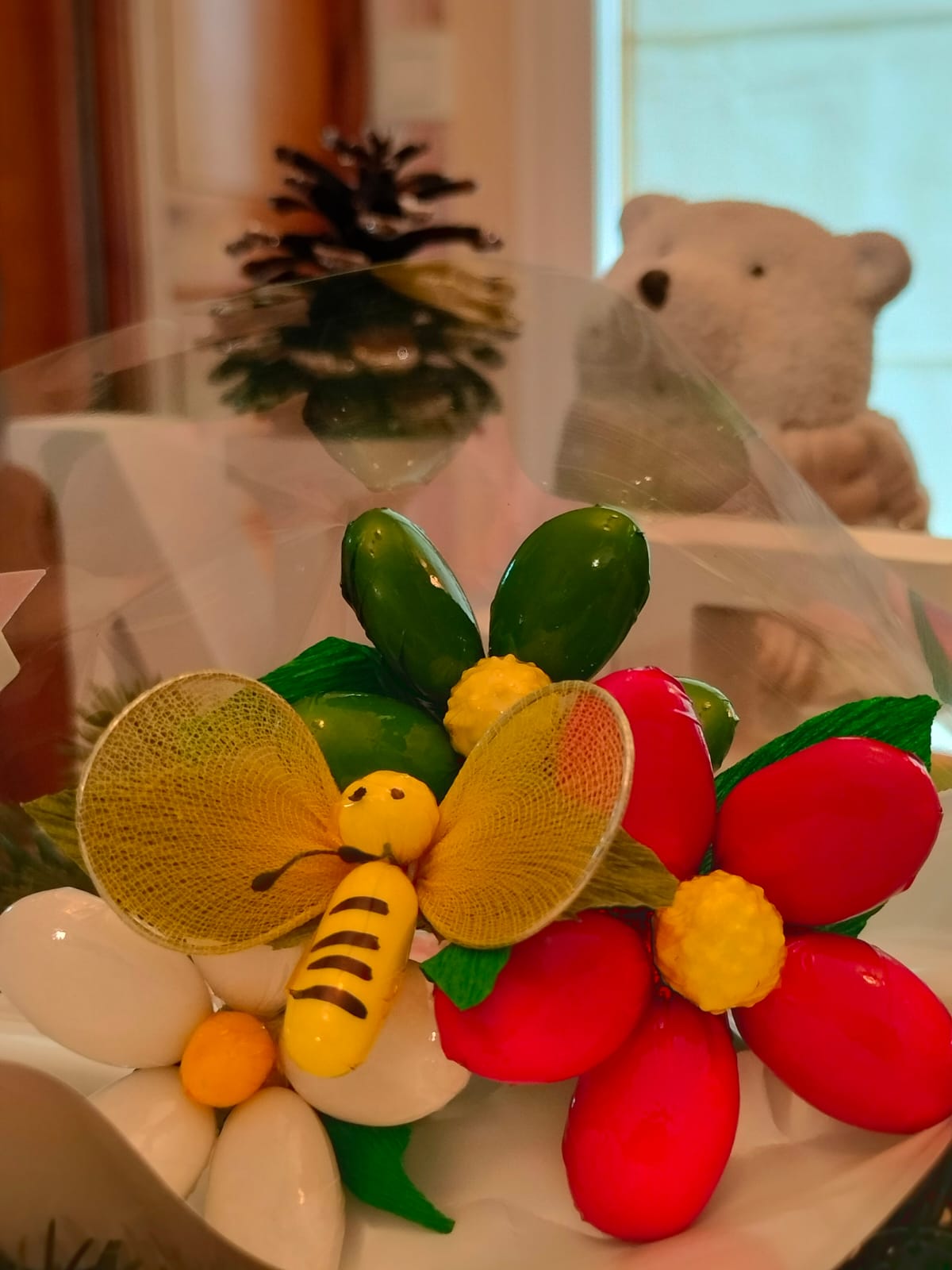 Bouquet Noël abeille marguerite chocolat1