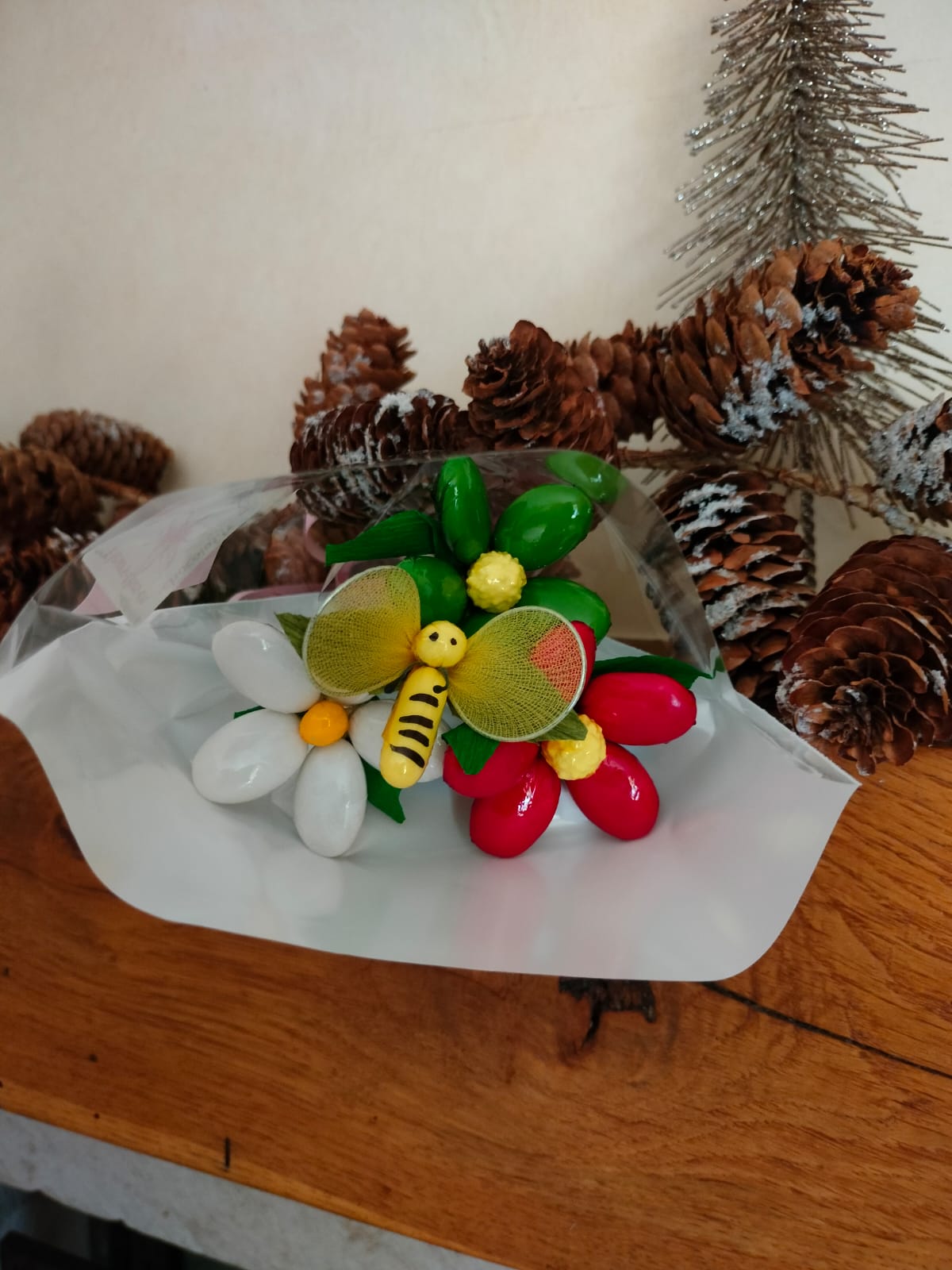 Bouquet Noël abeille marguerite chocolat2