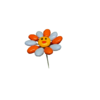 Fleur Smiley blanc orange dragées chocolat