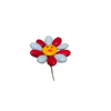 Fleur Smiley blanc rouge dragées chocolat