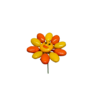 Fleur Smiley jaune orange dragées chocolat