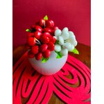 Bouquet Saint Valentin pivoines dragées chocolat vase