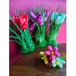 Vase boule bouquet marguerites coccinelle dragées chocolat 3
