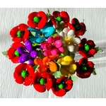Vase bouquet couronne coquelicots dragées chocolat 1