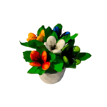 Vase moucheté bouquet tulipes dragées chocolat