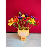 Vase tulipe jaune bouquet fleurs dragées chocolat 1