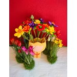 Vase tulipe jaune bouquet fleurs dragées chocolat 2