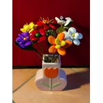 Vase tulipe rose bouquet fleurs dragées chocolat 1