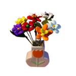 Vase tulipe rose bouquet fleurs dragées chocolat
