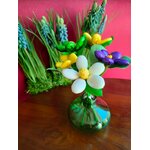 Vase vert bouquet fleurs dragées chocolat 3