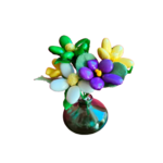 Vase vert bouquet fleurs dragées chocolat