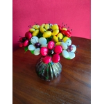 Vase vintage bouquet coquelicots anémones dragées chocolat 1