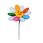 Fleur Smiley blanc multicolore dragées chocolat 1