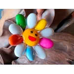 Fleur Smiley blanc multicolore dragées chocolat 7