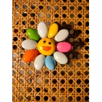 Fleur Smiley blanc multicolore dragées chocolat 4