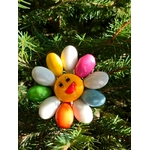 Fleur Smiley blanc multicolore dragées chocolat 8