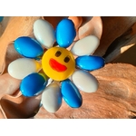 Fleur Smiley blanc et bleu dragées chocolat 5