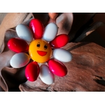 Fleur Smiley blanc et rouge dragées chocolat 6