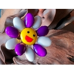 Fleur Smiley blanc et violet dragées chocolat 6