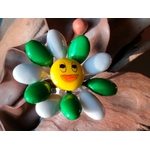 Fleur Smiley blanc et vert dragées chocolat 6