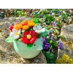 Vase oiseau fleurs dragées chocolat rocher