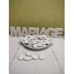 Dragées chocolat noir couleur blanc mariage