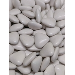 Dragées coeur chocolat lait couleur blanc