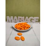 Dragées chocolat noir couleur orange mariage