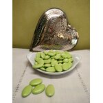 Dragées chocolat noir couleur vert bambou mariage