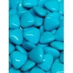 Dragées coeur chocolat lait couleur bleu turquoise
