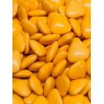 Dragées coeur chocolat lait couleur jaune or