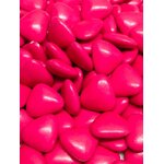 Dragées coeur chocolat lait couleur rouge framboise