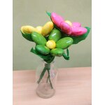 Vase bouteille fleurs dragées chocolat face