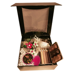 Box douce folie fleurs fleurs thé chocolats ouverte