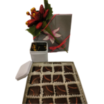 Box triptyque de noël fleur thé chocolat