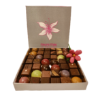 Ecrin chocolats diagonales fleur de dragées