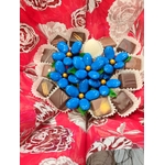 Bouquet chocolat coeur bleu